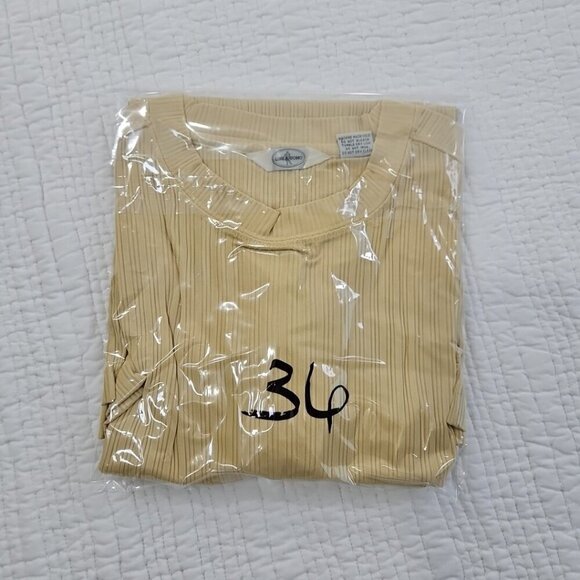 Line A Uomo Crewneck T-Shirt Men's XXL Butter Yellow Stretch Textured EUC - Picture 11 of 11